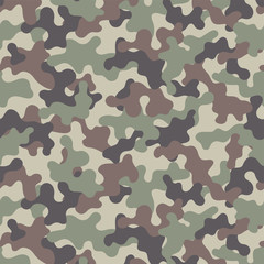 Camouflage seamless pattern. Trendy style camo, repeat print. Vector illustration.