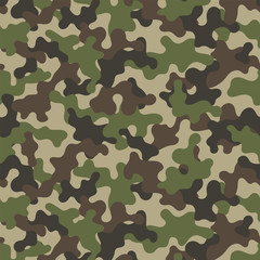 Naklejka premium Camouflage seamless pattern. Trendy style camo, repeat print. Vector illustration.