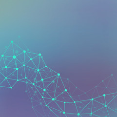 Science and technology  background communication. Connected lines with dots. Modern illustration