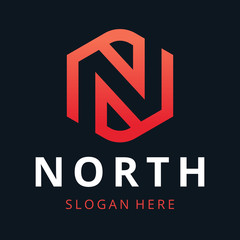 Creative modern trendy unique letter N logo design. Vector logo icon.