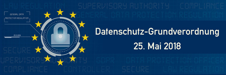 Banner Datenschutz - Grundverordnung DSGVO extra gro&szlig;