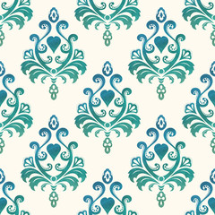 Fototapeta premium Watercolor seamless wallpapers in the style of Baroque . Illustration