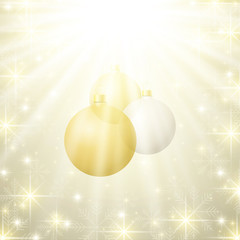 Christmas and Happy New Years illustration with snowflakes and fir toy