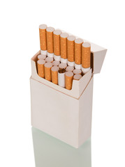 Full pack of cigarettes isolated on white