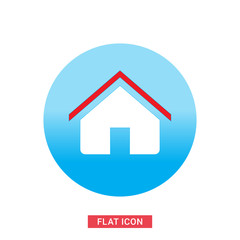Fototapeta premium Home Ellipse White Vector Icon