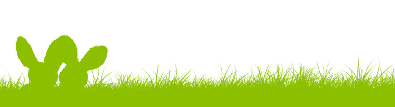 Gru&szlig;karte Frohe Ostern, Osterhasen versteckt im Gras