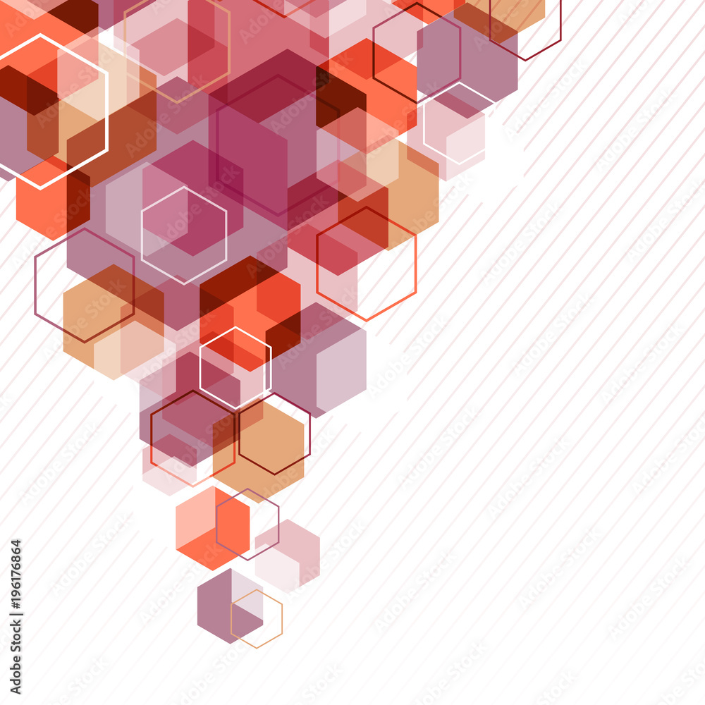 Poster background of the colorful hexagons. modern stylish design