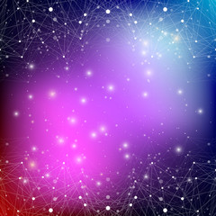 Geometric abstract illustration with connected lines and dots. Medicine, science, technology  backdrop for your design 