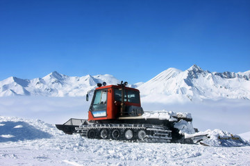 Ski resort Gudauri in Georgia Caucasus mountains.