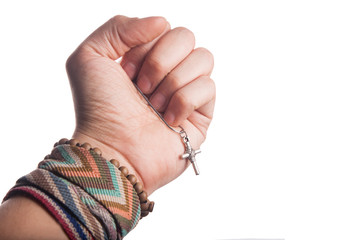 Obraz premium Hand holding Christian cross