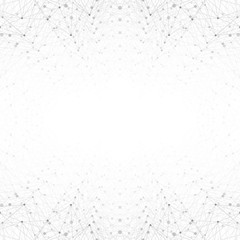 Geometric graphic background molecule and communication. Connected lines with dots. Concept of the science, chemistry, biology, medicine, technology, illustration.