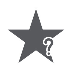 Star icon with question mark. Star icon and help, how to, info, query symbol