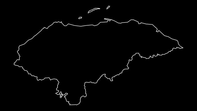Honduras map outline animation