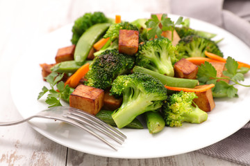 fried tofu and vegetable