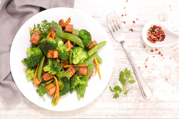 fried tofu and vegetable