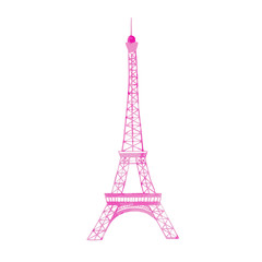 Fototapeta na wymiar Watercolor vector Eiffel Tower