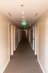 Fire exit light sign.