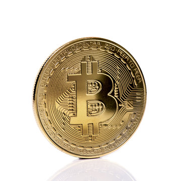 bitcoin on a white background