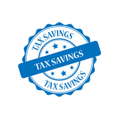 Tax savings blue stamp illustration