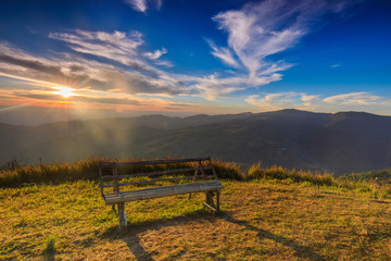 Beautiful sunrise in the morning on high mountain.