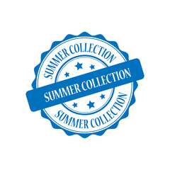 Summer collection blue stamp illustration