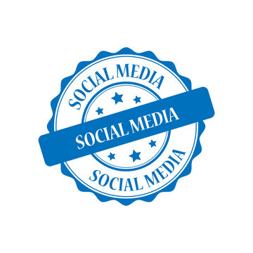 Social media blue stamp illustration