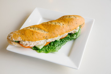 sandwich on a plate close up