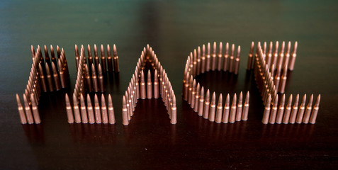 Peace written with bullets