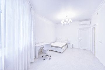 Bedroom interior in white color modern house.