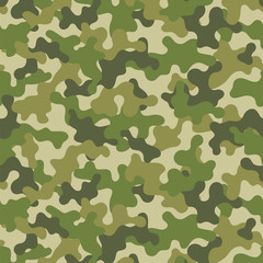 Fototapeta premium Camouflage seamless pattern. Trendy style camo, repeat print. Vector illustration.