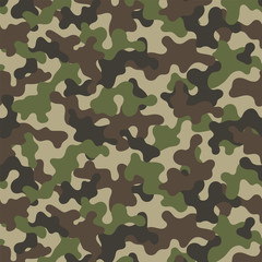 Fototapeta premium Camouflage seamless pattern. Trendy style camo, repeat print. Vector illustration.
