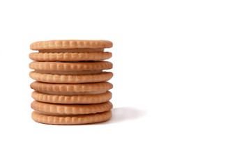 Fototapeta na wymiar Three cracker cookies isolated on white background