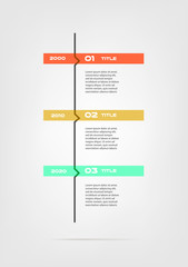 Vertical cartoon timeline steps infographics - can illustrate a strategy, workflow or team work, vector flat color, business template for presentation. Can be used for diagram, banner, web design