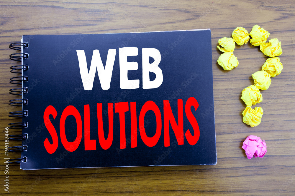 Poster handwritten text showing web solutions. business concept writing for internet design plan written on