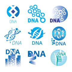 Set of vector logos of DNA