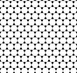 Graphene seamless pattern. Carbon lattice. Black graphene on white background. Abstract background. Graphene structure for Your business project. Vector Illustration