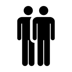 People Icon Vector Group of Men Team Symbol for Business Infographic Design in Glyph Pictogram illustration