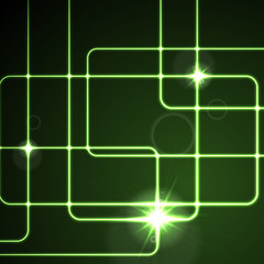 Glow neon green lines abstract background