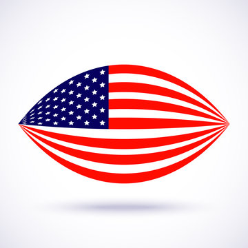 Stylish american flag for Independence day. Vector illustration. 