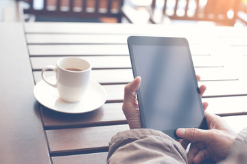 Man use digital tablet