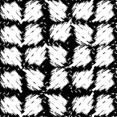 Vector hand drawn black and white seamless pattern in grunge style.