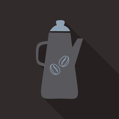 French press coffee maker vector flat material design