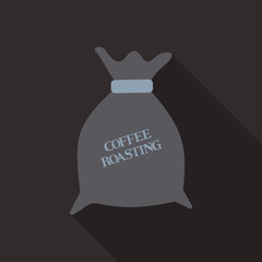 Coffee canvas bag on a transparent background.