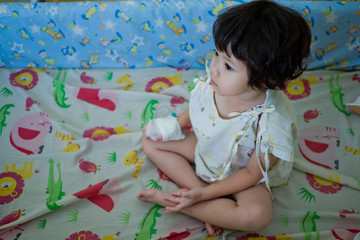 hand of child, Sodium Chloride Solution for Intravenous, The brine, Medical treatment, saline intravenous, Hospitals use a saline