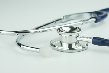 Stethoscope on a white background.