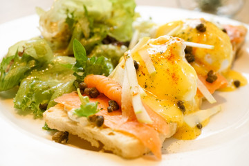 Egg Benedict with smoked salmon