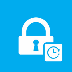 Lock icon with clock sign. Lock icon and countdown, deadline, schedule, planning symbol