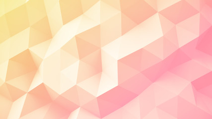 Light yellow pink gradient polygonal geometric 3D surface