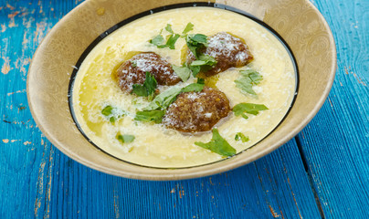 Traditional Greek Meatball Soup
