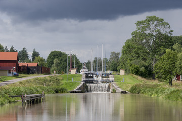 Obraz premium Schleuse im Götakanal, Schweden